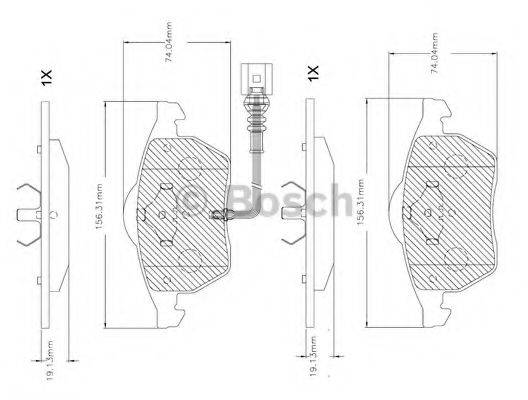 BOSCH F03B150264 Комплект гальмівних колодок, дискове гальмо