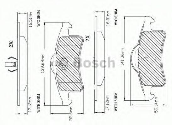 BOSCH F03B150289 Комплект гальмівних колодок, дискове гальмо