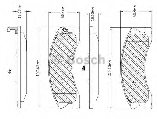 BOSCH F03B150322 Комплект гальмівних колодок, дискове гальмо