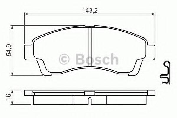 BOSCH 0986494503 Комплект гальмівних колодок, дискове гальмо