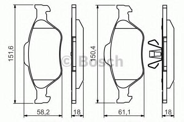 BOSCH 0986494512 Комплект гальмівних колодок, дискове гальмо