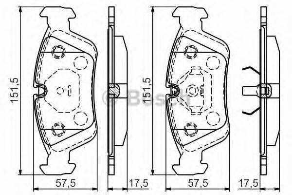 BOSCH 0986495060 Комплект гальмівних колодок, дискове гальмо