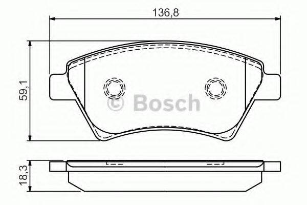 BOSCH 0986495071 Комплект гальмівних колодок, дискове гальмо