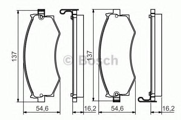 BOSCH 0986495076 Комплект гальмівних колодок, дискове гальмо