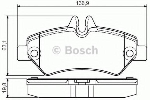 BOSCH 0986495100 Комплект гальмівних колодок, дискове гальмо