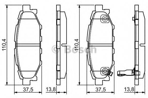 BOSCH 0986495119 Комплект гальмівних колодок, дискове гальмо