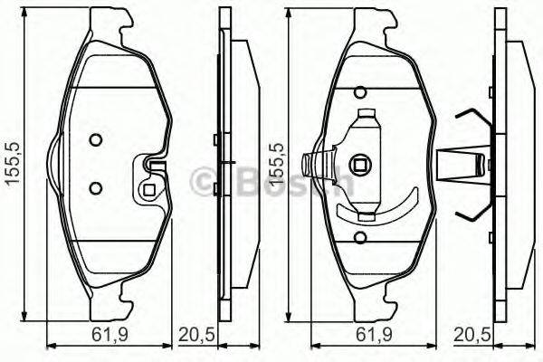 BOSCH 0986495161 Комплект гальмівних колодок, дискове гальмо