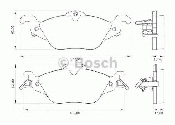 BOSCH 0986BB0108 Комплект гальмівних колодок, дискове гальмо