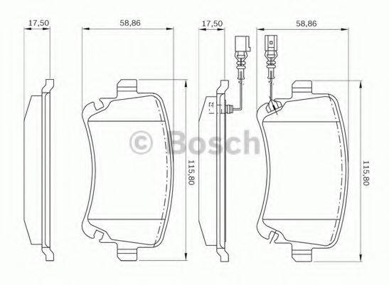 BOSCH 0986BB0576 Комплект гальмівних колодок, дискове гальмо