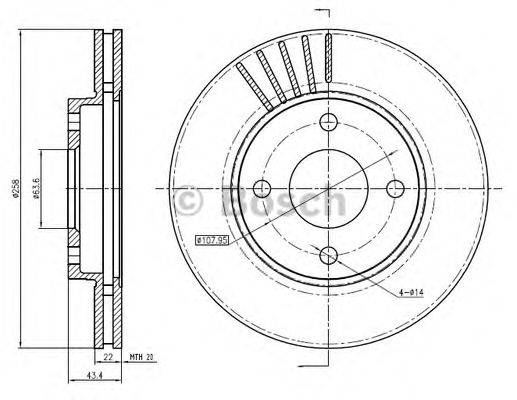 BOSCH 0986BB4295 гальмівний диск