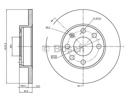 BOSCH 0986BB4334 гальмівний диск