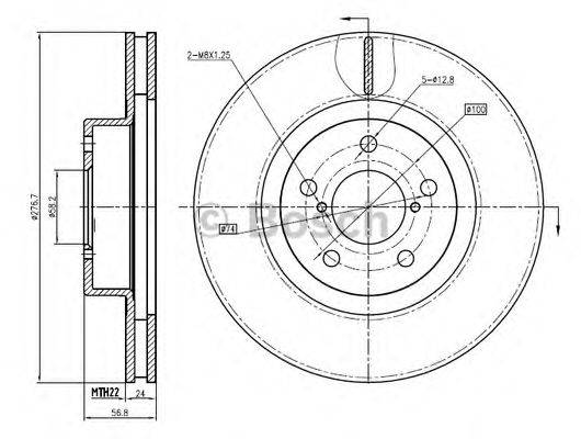 BOSCH 0986BB4345 гальмівний диск