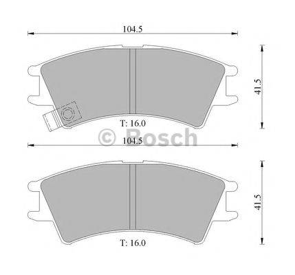 BOSCH 0986505098 Комплект гальмівних колодок, дискове гальмо