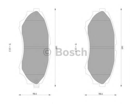 BOSCH 0986AB1002 Комплект гальмівних колодок, дискове гальмо