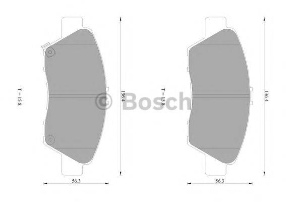 BOSCH 0986AB1078 Комплект гальмівних колодок, дискове гальмо