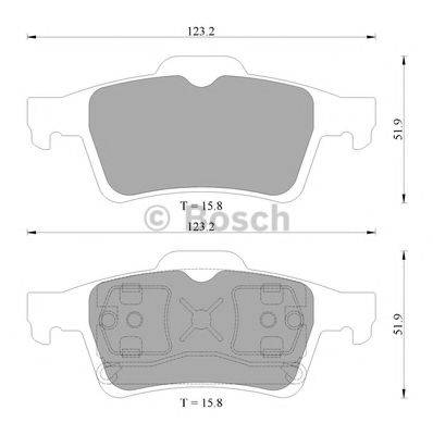 BOSCH 0986AB1444 Комплект гальмівних колодок, дискове гальмо