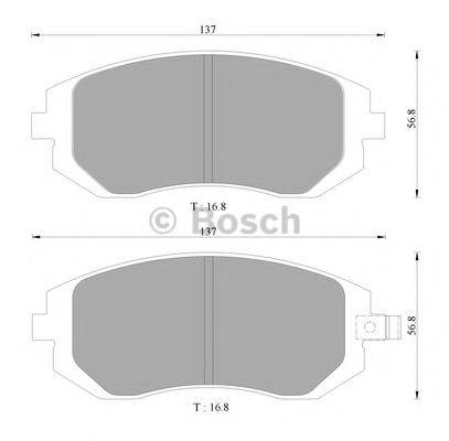 BOSCH 0986AB1476 Комплект гальмівних колодок, дискове гальмо