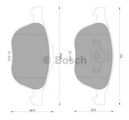 BOSCH 0986AB2395 Комплект гальмівних колодок, дискове гальмо