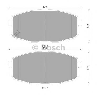 BOSCH 0986AB3046 Комплект гальмівних колодок, дискове гальмо