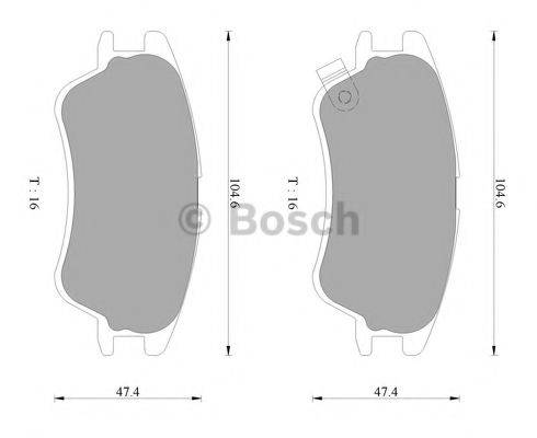 BOSCH 0986AB3053 Комплект гальмівних колодок, дискове гальмо