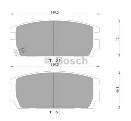 BOSCH 0986AB3080 Комплект гальмівних колодок, дискове гальмо