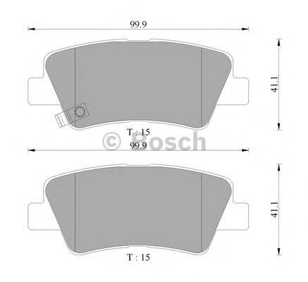 BOSCH 0986AB3121 Комплект гальмівних колодок, дискове гальмо