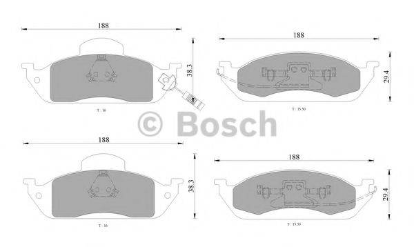 BOSCH 0986AB4554 Комплект гальмівних колодок, дискове гальмо