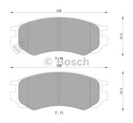 BOSCH 0986AB9068 Комплект гальмівних колодок, дискове гальмо