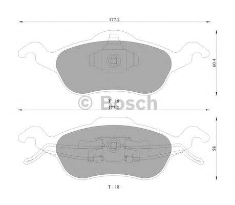 BOSCH 0986AB9245 Комплект гальмівних колодок, дискове гальмо