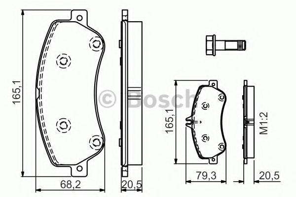 BOSCH 0986TB3193 Комплект гальмівних колодок, дискове гальмо