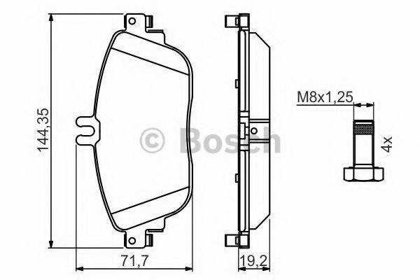 BOSCH 0986494662 Комплект гальмівних колодок, дискове гальмо