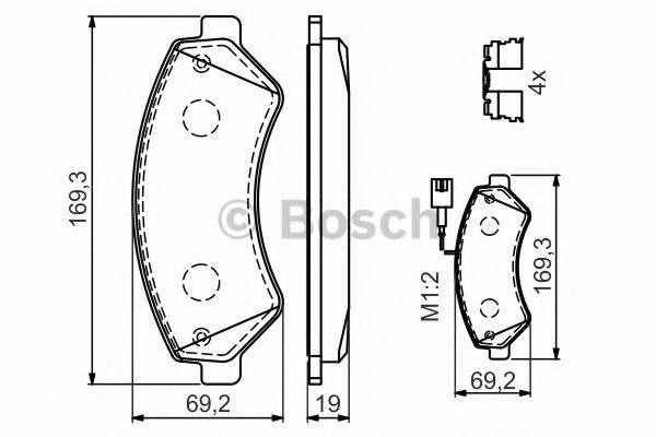 BOSCH 0986494589 Комплект гальмівних колодок, дискове гальмо