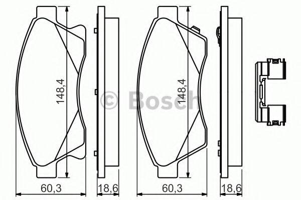 BOSCH 0986494644 Комплект гальмівних колодок, дискове гальмо