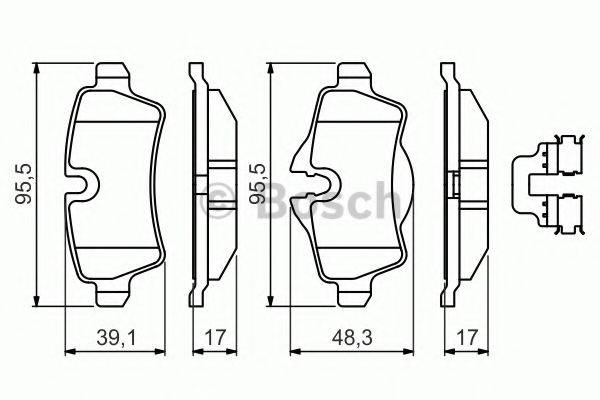 BOSCH 0986494645 Комплект гальмівних колодок, дискове гальмо