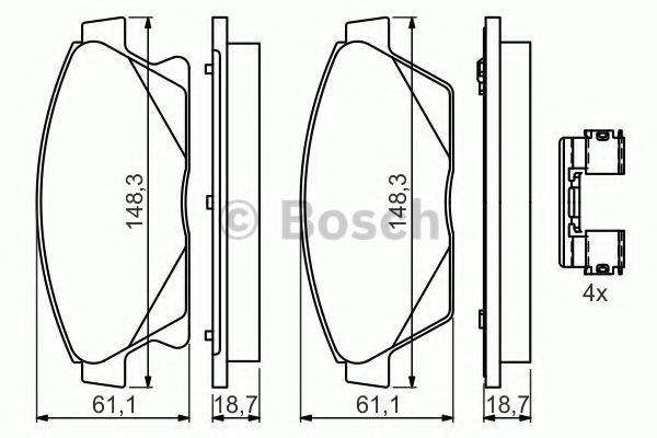 BOSCH 0986494657 Комплект гальмівних колодок, дискове гальмо