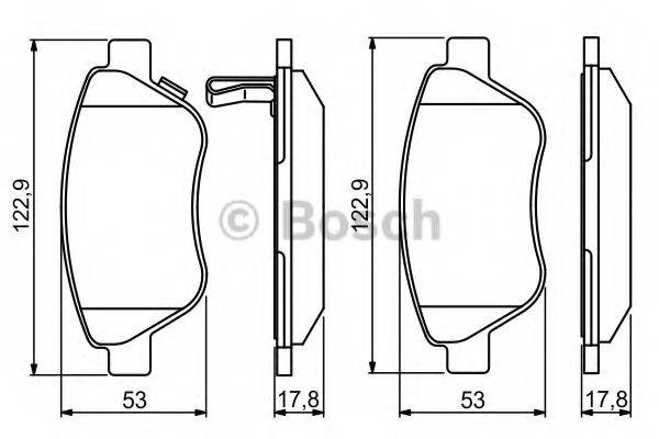 BOSCH 0986495237 Комплект гальмівних колодок, дискове гальмо