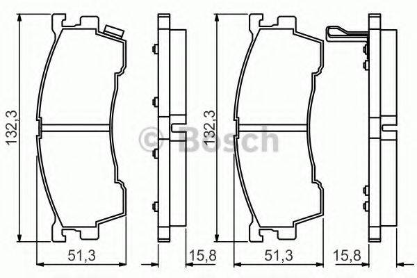 BOSCH 0986495265 Комплект гальмівних колодок, дискове гальмо