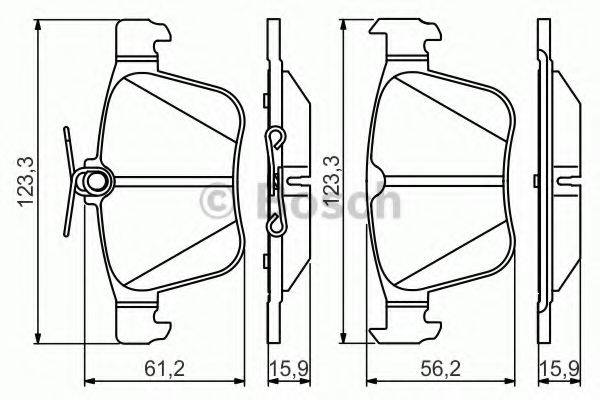 BOSCH 0986495346 Комплект гальмівних колодок, дискове гальмо