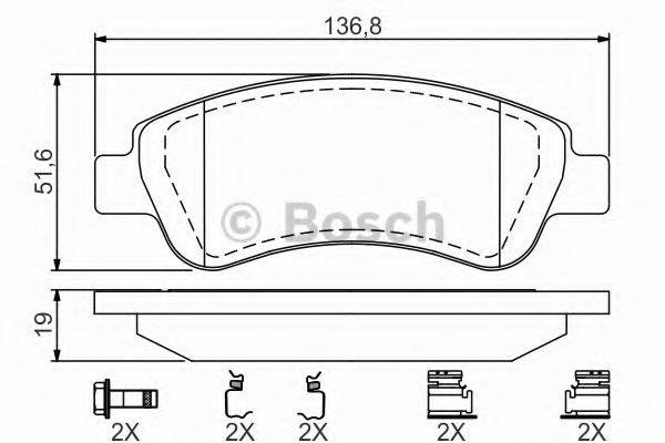 BOSCH 0986494623 Комплект гальмівних колодок, дискове гальмо