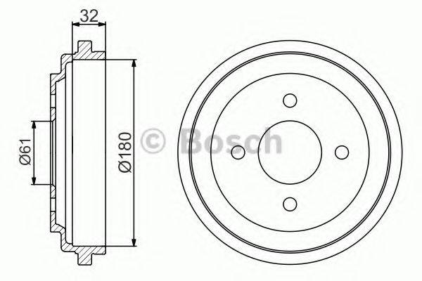 BOSCH 0986477164 Гальмівний барабан