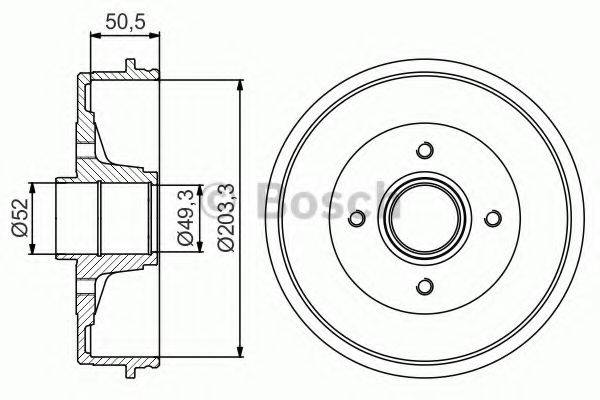 BOSCH 0986477170 Гальмівний барабан