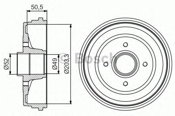 BOSCH 0986477205 Гальмівний барабан