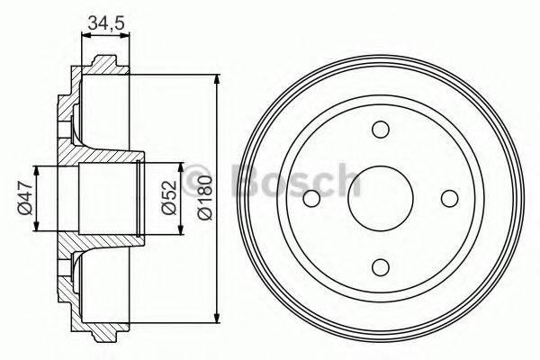 BOSCH 0986477263 Гальмівний барабан