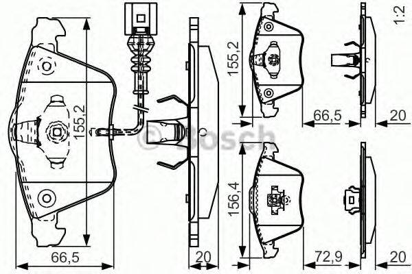 BOSCH 0986TB3196 Комплект гальмівних колодок, дискове гальмо