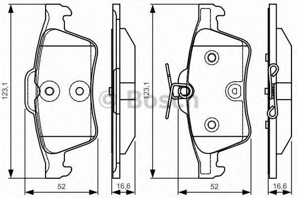 BOSCH 0986TB3197 Комплект гальмівних колодок, дискове гальмо