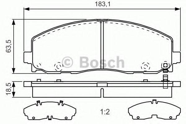 BOSCH 0986TB3225 Комплект гальмівних колодок, дискове гальмо