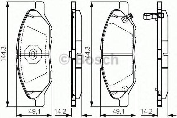 BOSCH 0986TB3228 Комплект гальмівних колодок, дискове гальмо