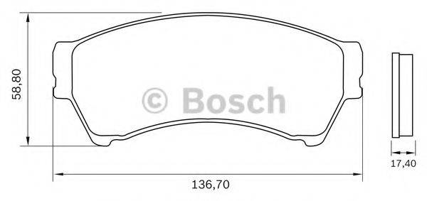 BOSCH 0986BB0599 Комплект гальмівних колодок, дискове гальмо