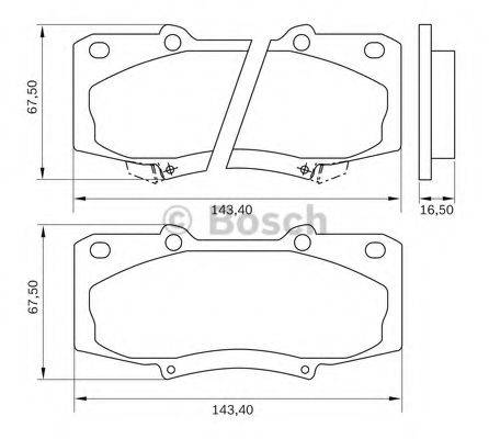 BOSCH 0986BB0888 Комплект гальмівних колодок, дискове гальмо