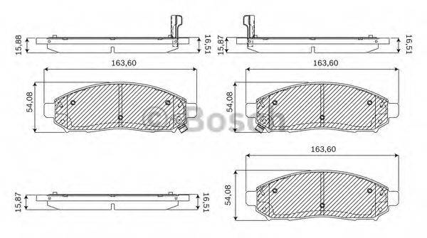 BOSCH F03B050138 Комплект гальмівних колодок, дискове гальмо